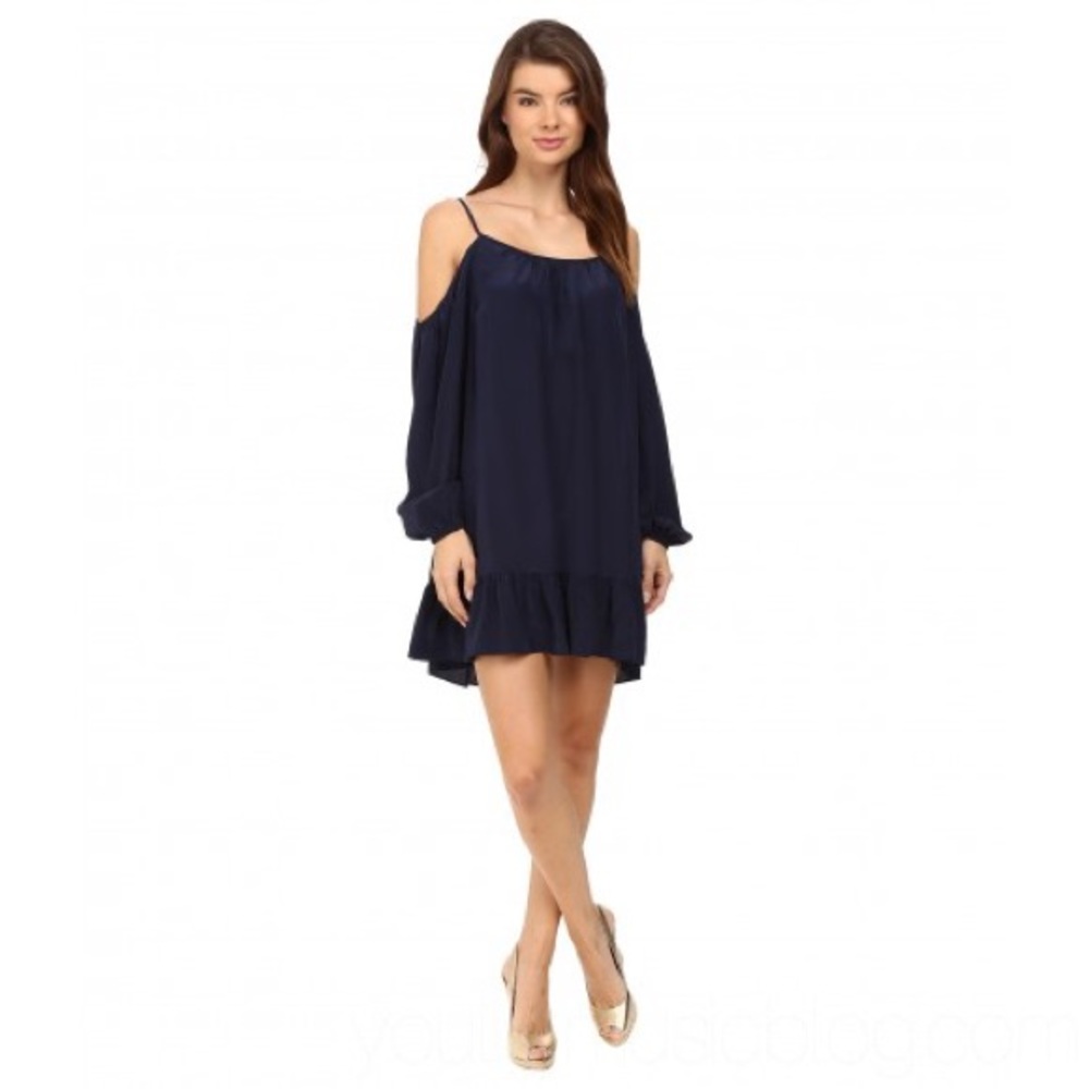 EUC Lilly Pulitzer Candice Silk Dress Navy S